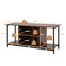 Rustic Brown Mid Century Rustic Brown TV Stand with Adjustable Storage Shelf